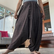 Braune Thai Harem Sarouel Hose