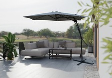 Ampelschirm Sonnenschirm 3,5m Gartenschirm Push Up anthrazit inkl Kreuzfuss