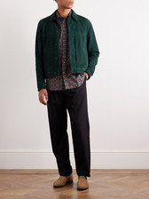 Herren grüne Trucker Lederjacke reines Wildleder Sonderanfertigung Größe S M ...