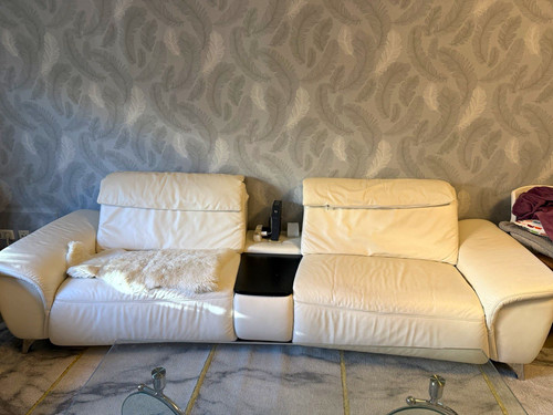 Weißes leder sofa sitzer - weißes, 2-sitzer