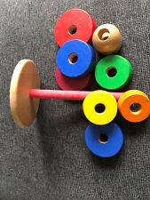 Bunter Stapelturm Holz Steckspiel Regenbogen Stapelspiel Steckturm Ringpyramide