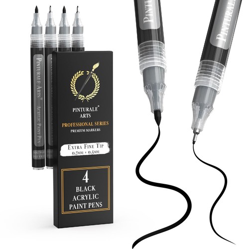 Acrylstifte schwarz 4er set - |,