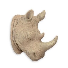 9932741 Skulptur Figur Resin/MGO Nashorn Wandtrophäe Steinoptik 40,5x23cm 5kg
