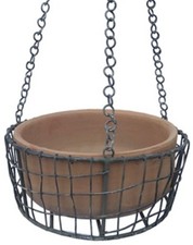 GARTEN BLUMENAMPEL HÄNGE BLUMENTOPF TERRAKOTTA ANTIK LANDHAUSSTIL GARTENDEKO NEU