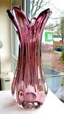 Große schwere Glas Vase -