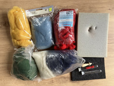 Filzwolle Märchenwolle Zauberwolle ca 220g Basteln Prickelnadel Prickelunterlage