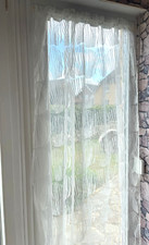 IKEA-Gardine, 1 St. milchweiß gestreift, Kreise, Stangenaufhängung