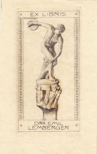 Exlibris bookplate kupferstich - exlibris,
