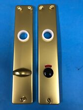 1 Stück edi WC Langschilder Paar mit 6 Schrauben ca. 40x21x6 mm F3 messingfarben