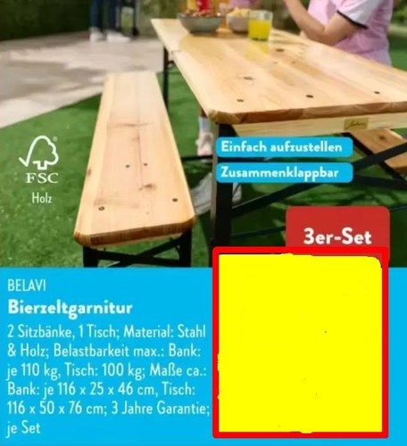 Bierzeltgarnitur 3er set - 3er-set, 2
