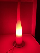 Sompex Glas-Lampe mit Chromfuss(D.14cm) Schalter, H.47.5cm,D.9.5 bis 25cm