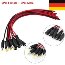 5 Paar 12V 5,5*2,1mm Stecker + Buchse DC-Steckdosenbuchse Anschluss Kabel - DE