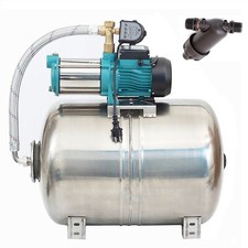 100L Edelstahl Hauswasserwerk 1300W 5,5bar 6000L/h Trockenlaufschutz Vorfilter