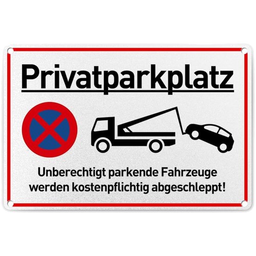 Warnschild aluminium parkplatz - warnschild,