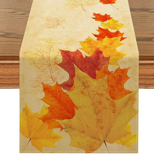 Herbst 33x183cm ahornblätter - 33x183cm,