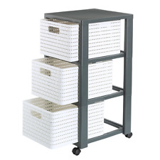 Rotho Country Rollcontainer mit 3 Schubladen Schubladenturm 3 x A4/18l weiß