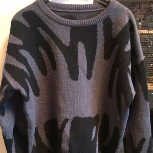 Strickpullover grau schwarz - l, grau/schwarz