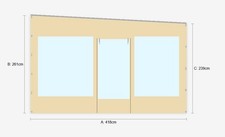 Terrassenplane Wetterschutz 418 cm – Tür, Fenster, Ösen, Keder – NEU