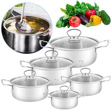 Suppentopf aus Edelstahl Induktionskochtopf mit Sichtbarem Topfset für Nudeln