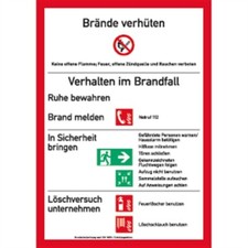 Schild Brandschutzordnung (ohne Handfeuermelder),Teil A (2014) PVC 210x297mm
