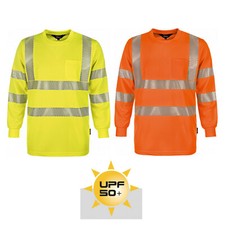 Vizwell Warnschutz Langarmshirt Warnschutzshirt Warnshirt Arbeitskleidung