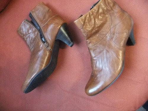Leder stiefelette braun - braun, 39