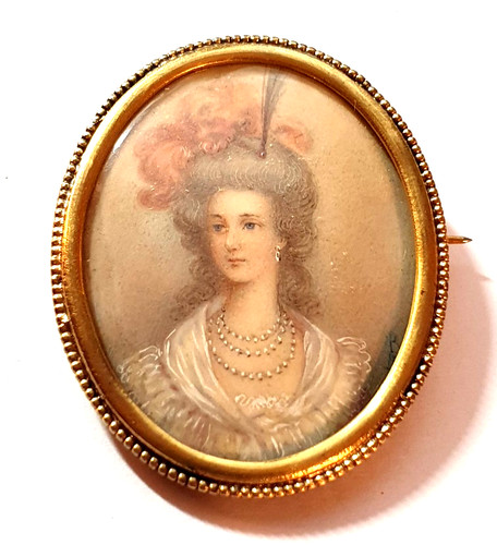 Miniatur portrait brosche - miniatur,