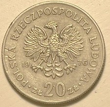 Polen  Münze 20 Zloty  1976