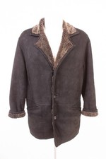 For Ever Herren Lammfellmantel Gr. 48 Schwarzbraun Echtleder Shearling Mantel.