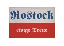 Aufnäher Rostock ewige Treue Fahne Flagge Aufbügler Patch 9 x 6 cm