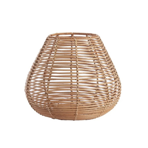 Lampenschirm rund rattan natur - rattan,