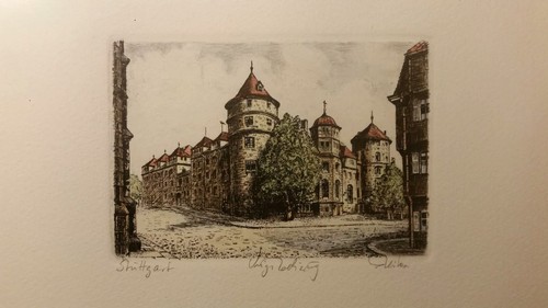 Stuttgart orginalradierung - stuttgart,