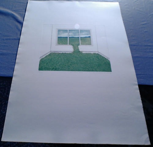 Farblithografie raum mit - ",