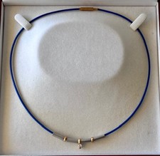 Micha Bunz Schnur Collier 750 Gold und 950 Platin Anhänger mit Brillant