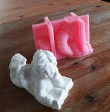 Silikon Gießform – Engel liegend mit Buch Keraflott Raysin Gips