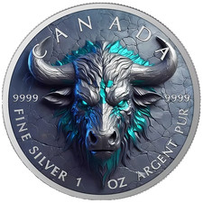 2025 Canada Farbiger Round Taurus  Stone Zodiac 1 Oz Silber 9999 mit Aufsteller
