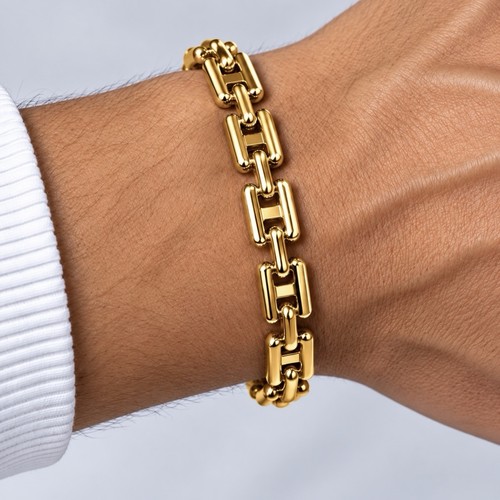Armband herren edelstahl gold - armband,