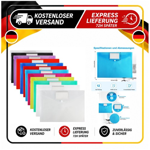 Dokumententasche 12er set - a4,