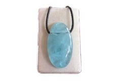 Großer Aquamarin Cabochon Anhänger quer gebohrt Nr. 1646