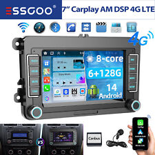 Autoradio 6+128G Android 14 GPS 4G 8Core AM Für VW GOLF 5 6 Passat Touran Tiguan