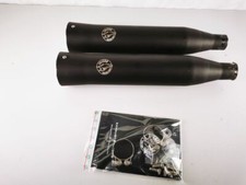 Harley Davidson Dyna Universal Falcon Double Groove Endschalldämpfer Euro 4 schw