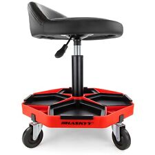 Werkstatthocker Arbeitshocker PREMIUM Sitz höhenverstellbar mit Rückenlehne