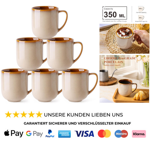 Kaffeetassen set 6er reaktive - kaffeetassen,