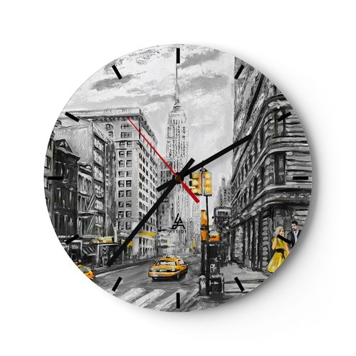 Wanduhr 30x30cm analog glasuhr - 30x30cm,