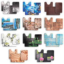 3tlg Badeset Badgarnitur Badteppich Badematte Dusche WC Vorleger Teppich 