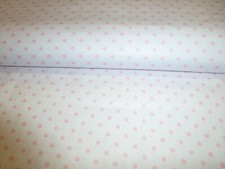  NEU Stoff 100 % Baumwolle Patchwork Baumwollstoff  Punkte Dots  weiß rose