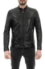Herren Bikerjacke Echtleder