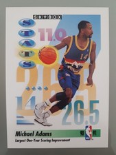 1991-92 SkyBox Scoring Improvement Michael Adams #300 Stats NBA Basketball