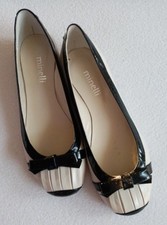 MINELLI Ballerina Gr. 36 Leder creme-schwarz neuwertig