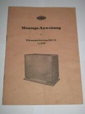 DDR Montageanleitung Wärmespeicherofen ESC 1b, VEB Elektrowärmegerätebau 